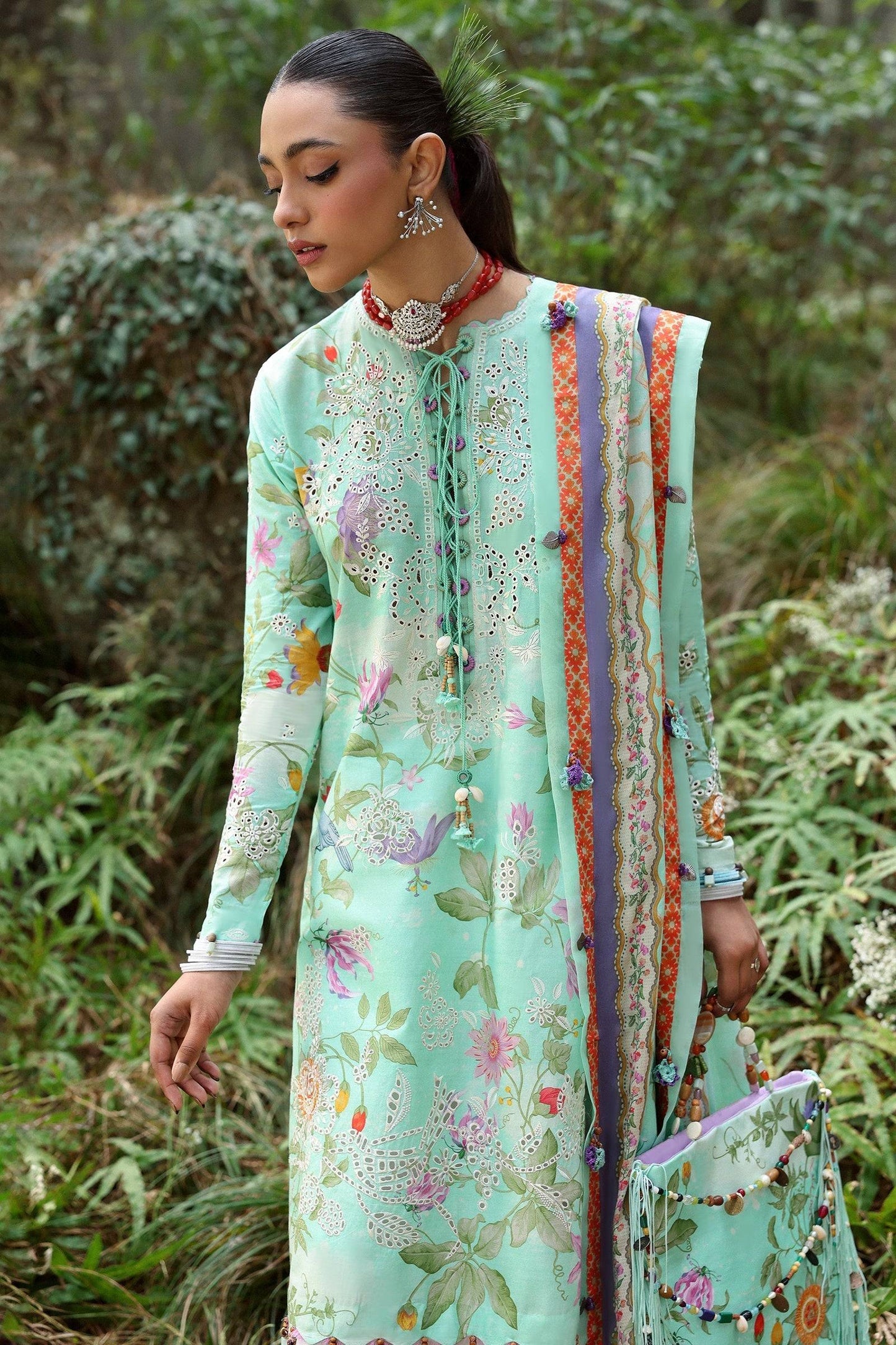 Zaha | Lawn 25 | ELARA (ZL25-02 B) by Maria Faisal - Registered Vendor of : Zaha - type : Ladies Clothes - 100% original wedding dresses