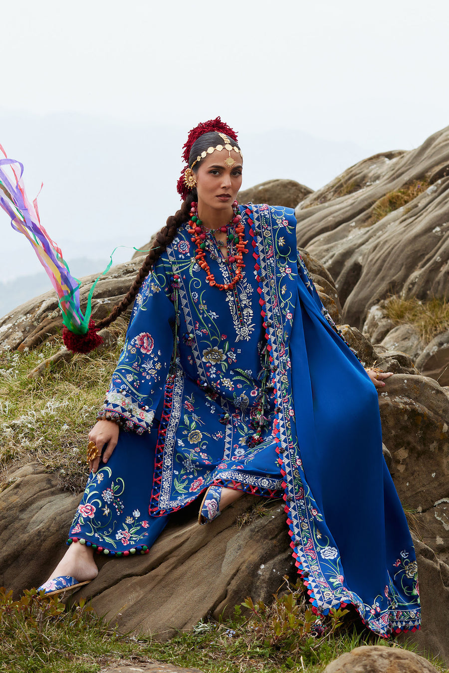 Elan | Kashmee Legacy Lawn 26 |ZABAR (EL26-01 B) - Luxury Dress - available at Maria Faisal in UK and USA.