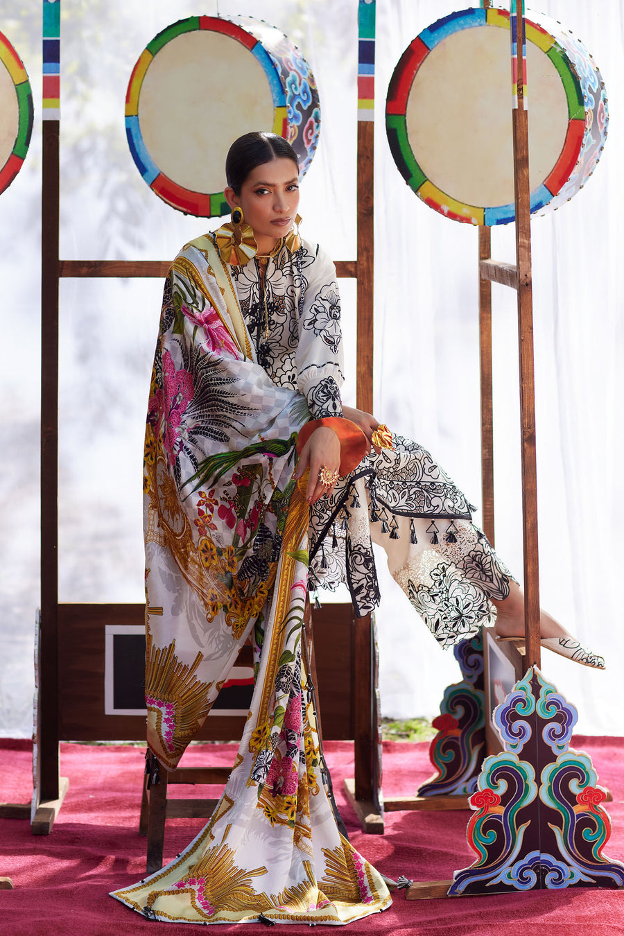 Elan | Kashmee Legacy Lawn 26 |ZEVARÉ (EL26-07 B) - Luxury Dress - available at Maria Faisal in UK and USA.