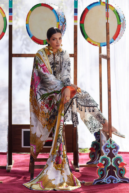 Elan | Kashmee Legacy Lawn 26 |ZEVARÉ (EL26-07 B) - Luxury Dress - available at Maria Faisal in UK and USA.