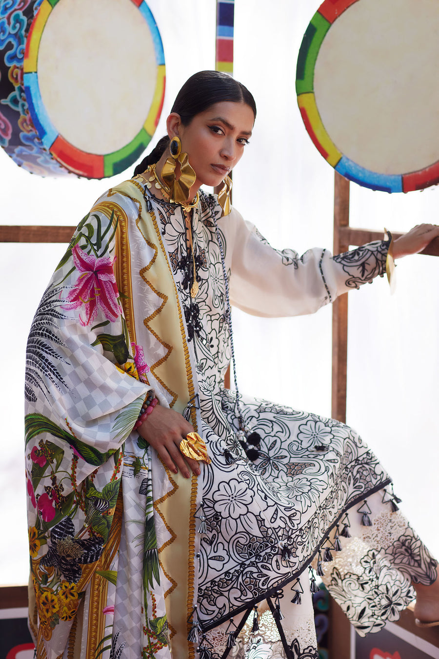 Elan | Kashmee Legacy Lawn 26 |ZEVARÉ (EL26-07 B) - Luxury Dress - available at Maria Faisal in UK and USA.