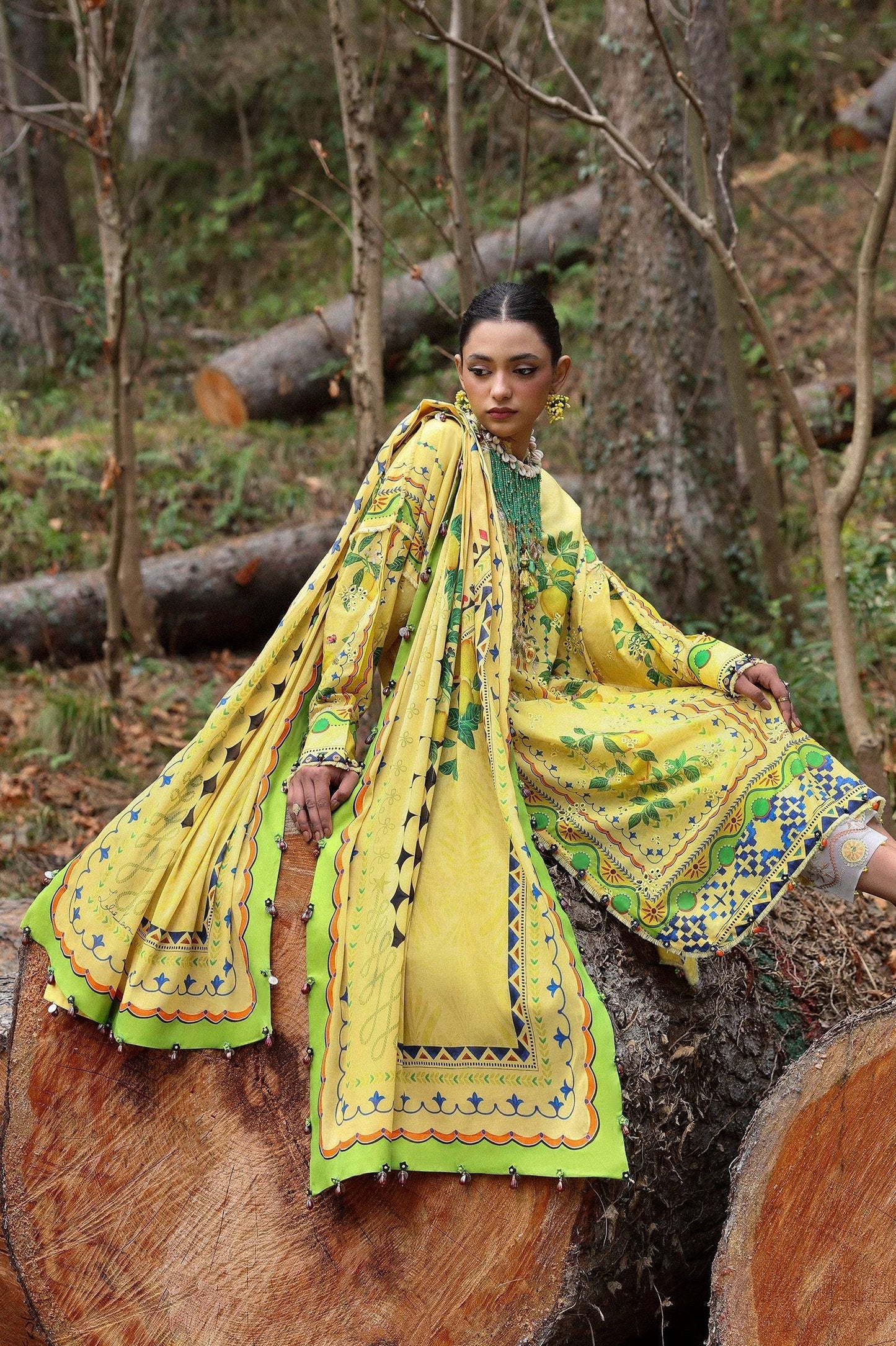 Zaha | Lawn 25 | DAHLIA (ZL25-04 A) by Maria Faisal - Registered Vendor of : Zaha - type : Ladies Clothes - 100% original wedding dresses