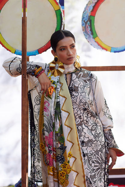 Elan | Kashmee Legacy Lawn 26 |ZEVARÉ (EL26-07 B) - Luxury Dress - available at Maria Faisal in UK and USA.
