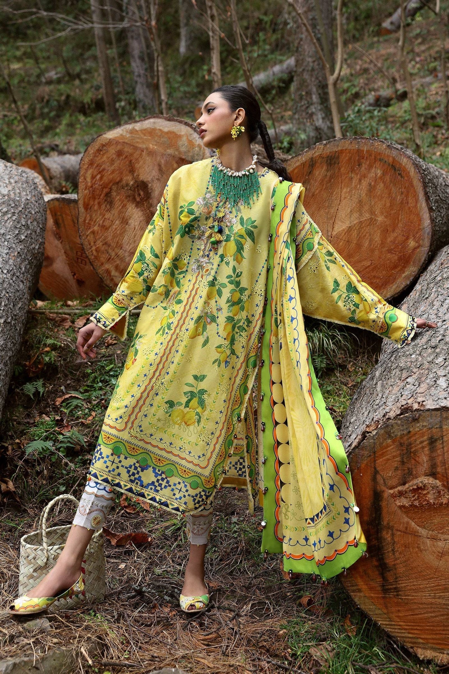 Zaha | Lawn 25 | DAHLIA (ZL25-04 A) by Maria Faisal - Registered Vendor of : Zaha - type : Ladies Clothes - 100% original wedding dresses