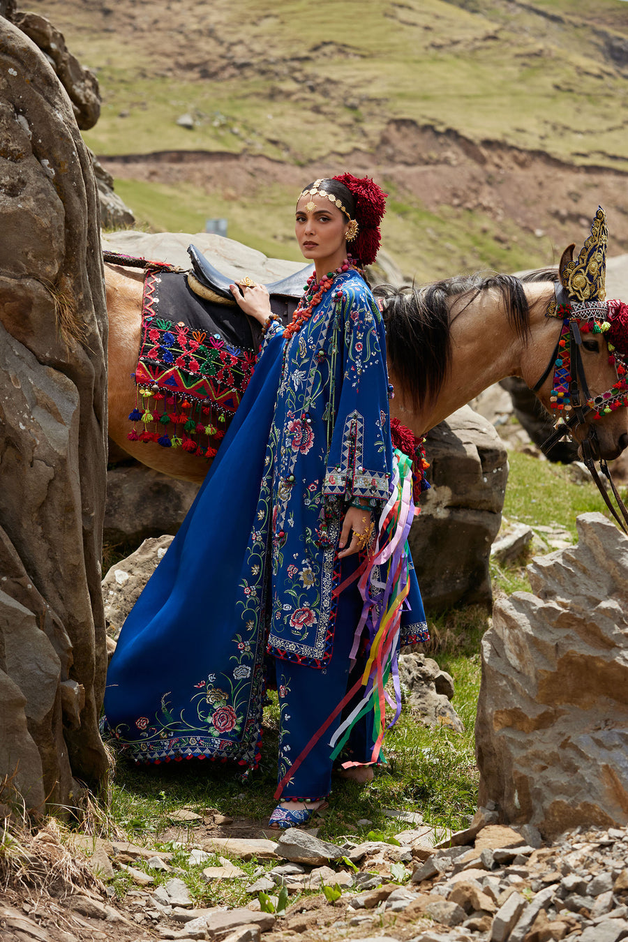 Elan | Kashmee Legacy Lawn 26 |ZABAR (EL26-01 B) - Luxury Dress - available at Maria Faisal in UK and USA.