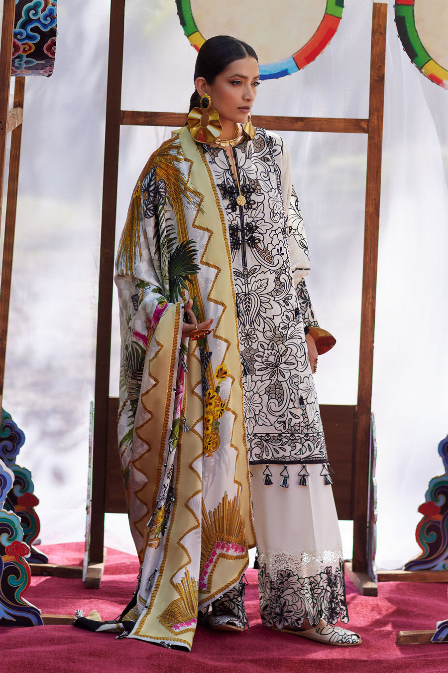 Elan | Kashmee Legacy Lawn 26 |ZEVARÉ (EL26-07 B) - Luxury Dress - available at Maria Faisal in UK and USA.