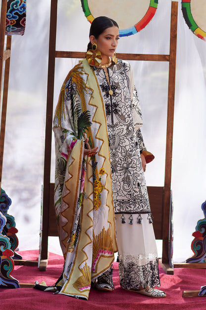Elan | Kashmee Legacy Lawn 26 |ZEVARÉ (EL26-07 B) - Luxury Dress - available at Maria Faisal in UK and USA.