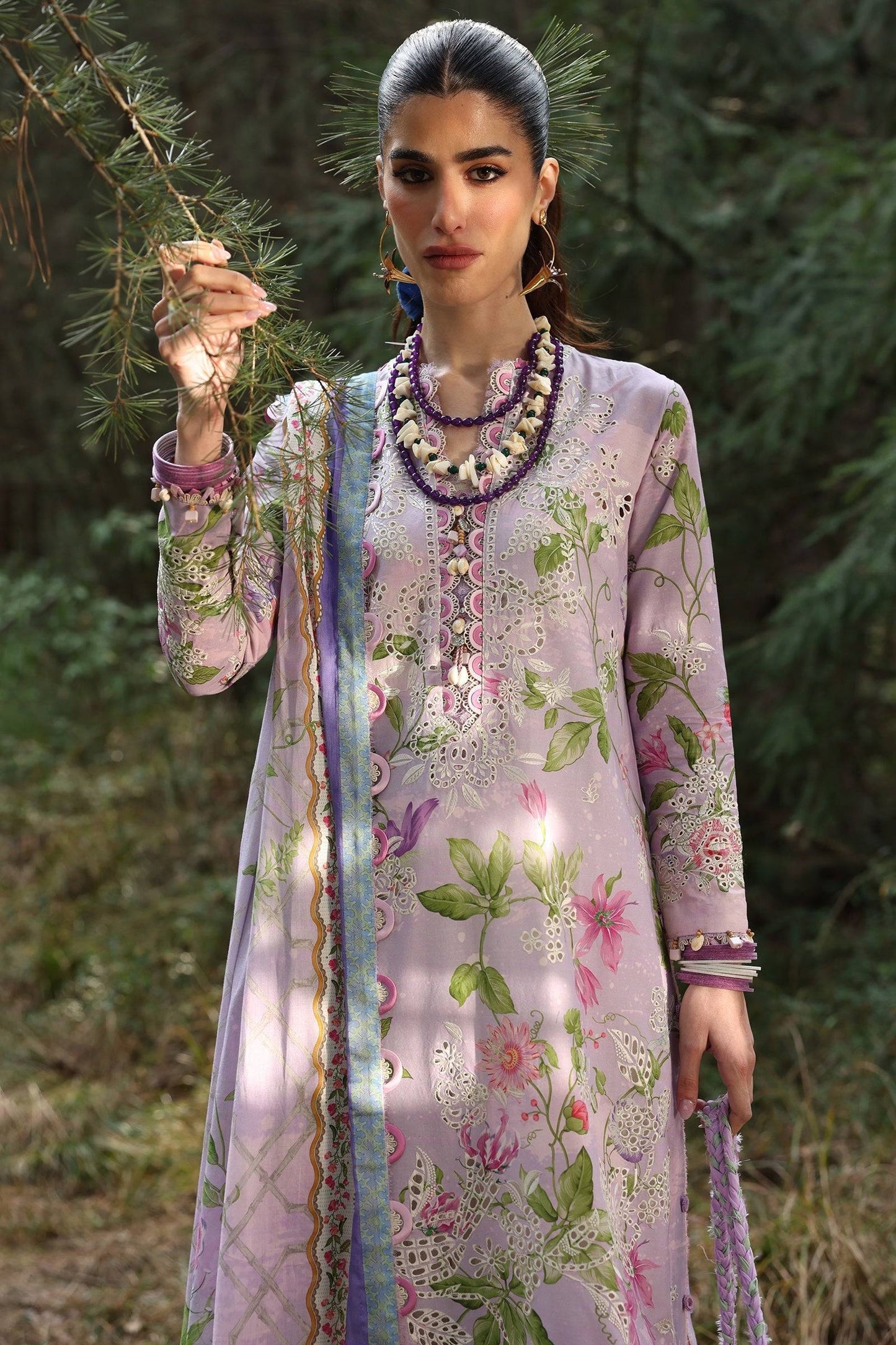 Zaha | Lawn 25 | ELARA (ZL25-02 A) by Maria Faisal - Registered Vendor of : Zaha - type : Ladies Clothes - 100% original wedding dresses