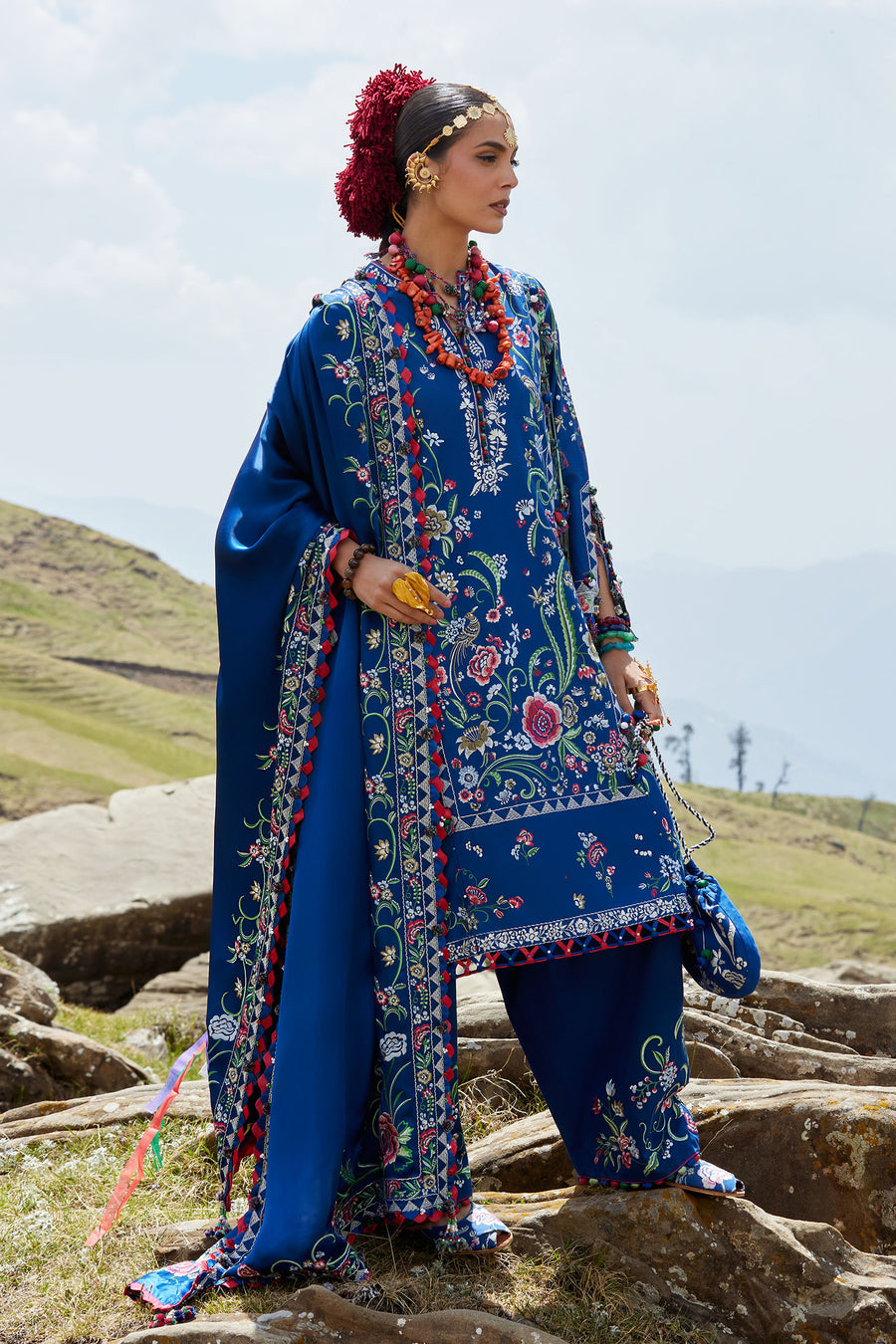 Elan | Kashmee Legacy Lawn 26 |ZABAR (EL26-01 B) - Luxury Dress - available at Maria Faisal in UK and USA.