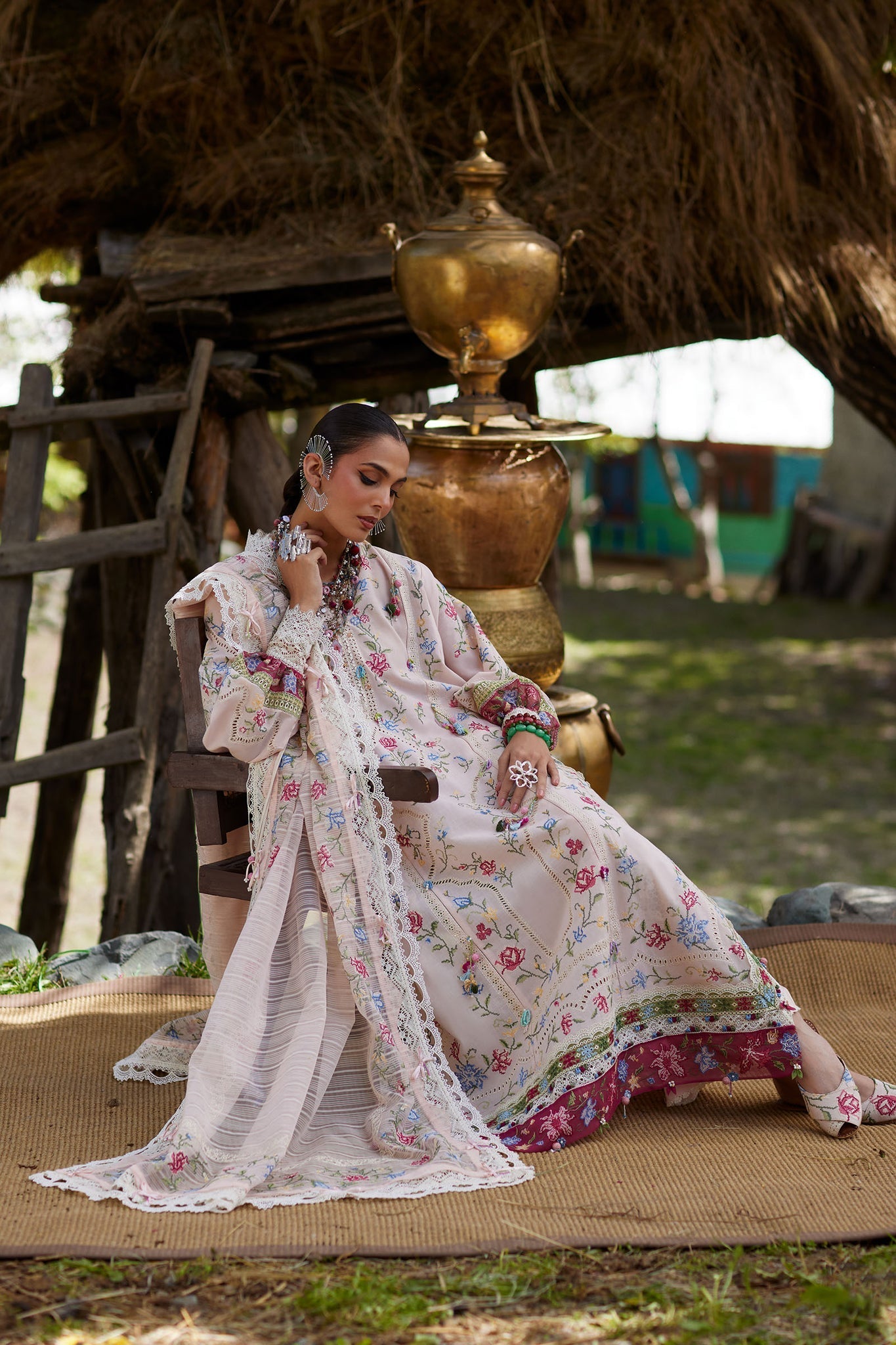 Elan | Kashmee Legacy Lawn 26 |SOZRAAG (EL26-03 A) - Luxury Dress - available at Maria Faisal in UK and USA.