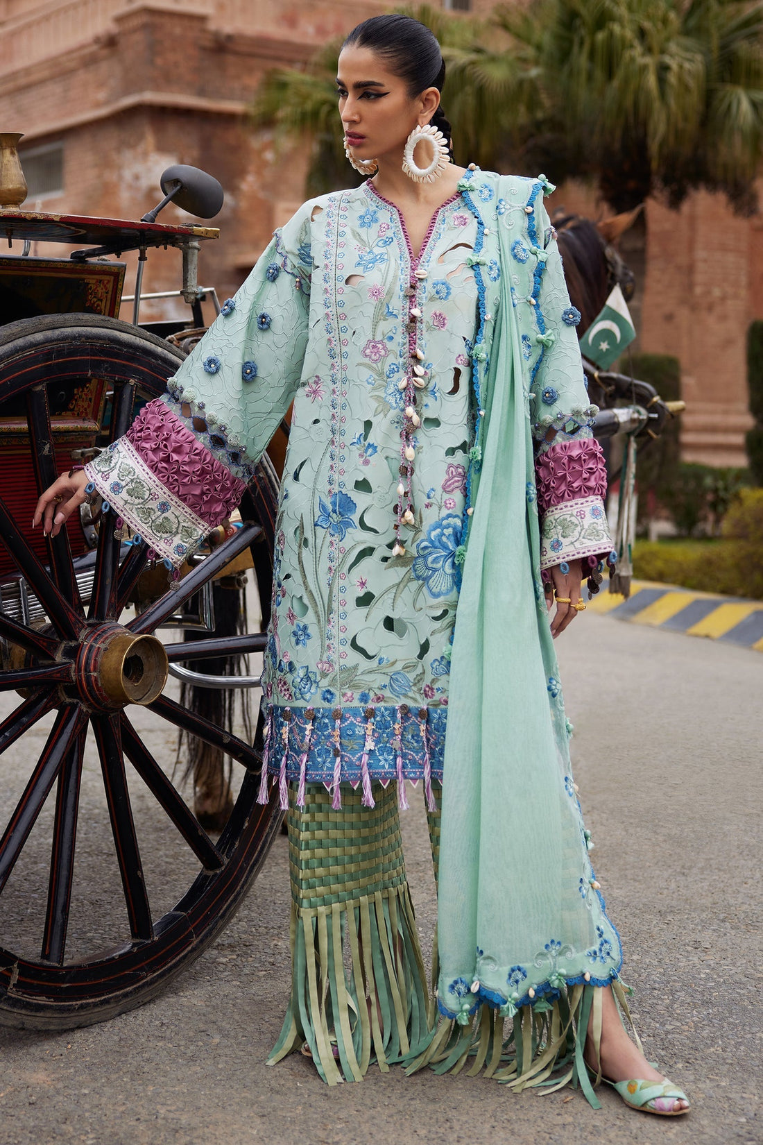 Elan | Luxury Lawn 25 | AMARA (EL25-09 B) - Ladies Clothes - Maria Faisal