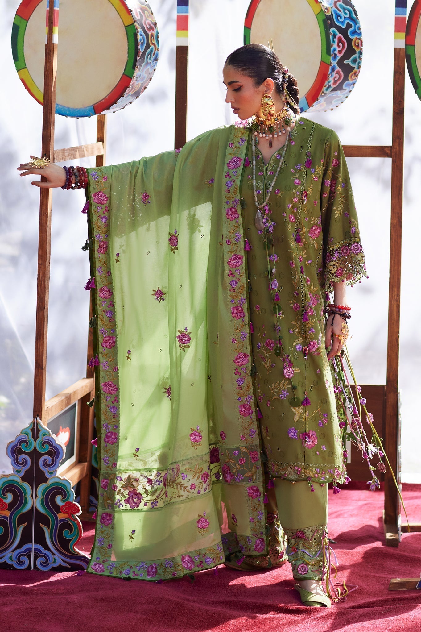 Elan | Kashmee Legacy Lawn 26 |GULRAAZ (EL26-08 A) - Luxury Dress - available at Maria Faisal in UK and USA.