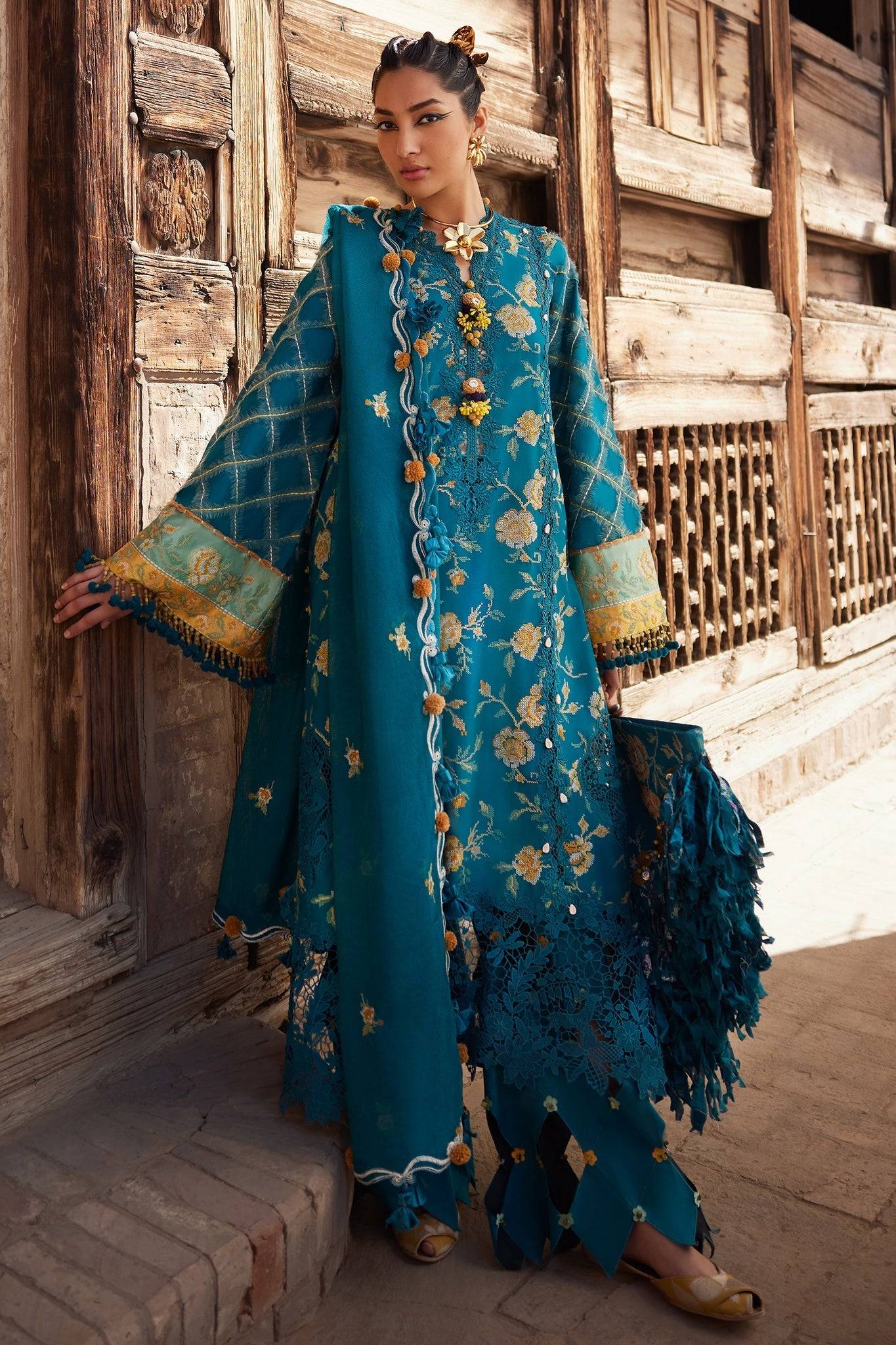 Elan | Luxury Lawn 25 | OPHELIA (EL25-10 A) by Maria Faisal - Registered Vendor of : Elan - type : Ladies Clothes - 100% original wedding dresses