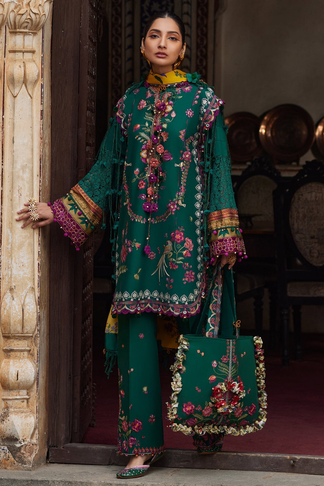 Elan | Luxury Lawn 25 | AURIELLE (EL25-06 A) - Ladies Clothes - Maria Faisal