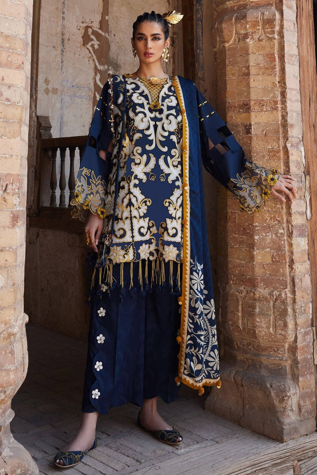 Elan | Luxury Lawn 25 | SOLENE (EL25-03 B) by Maria Faisal - Registered Vendor of : Elan - type : Ladies Clothes - 100% original wedding dresses