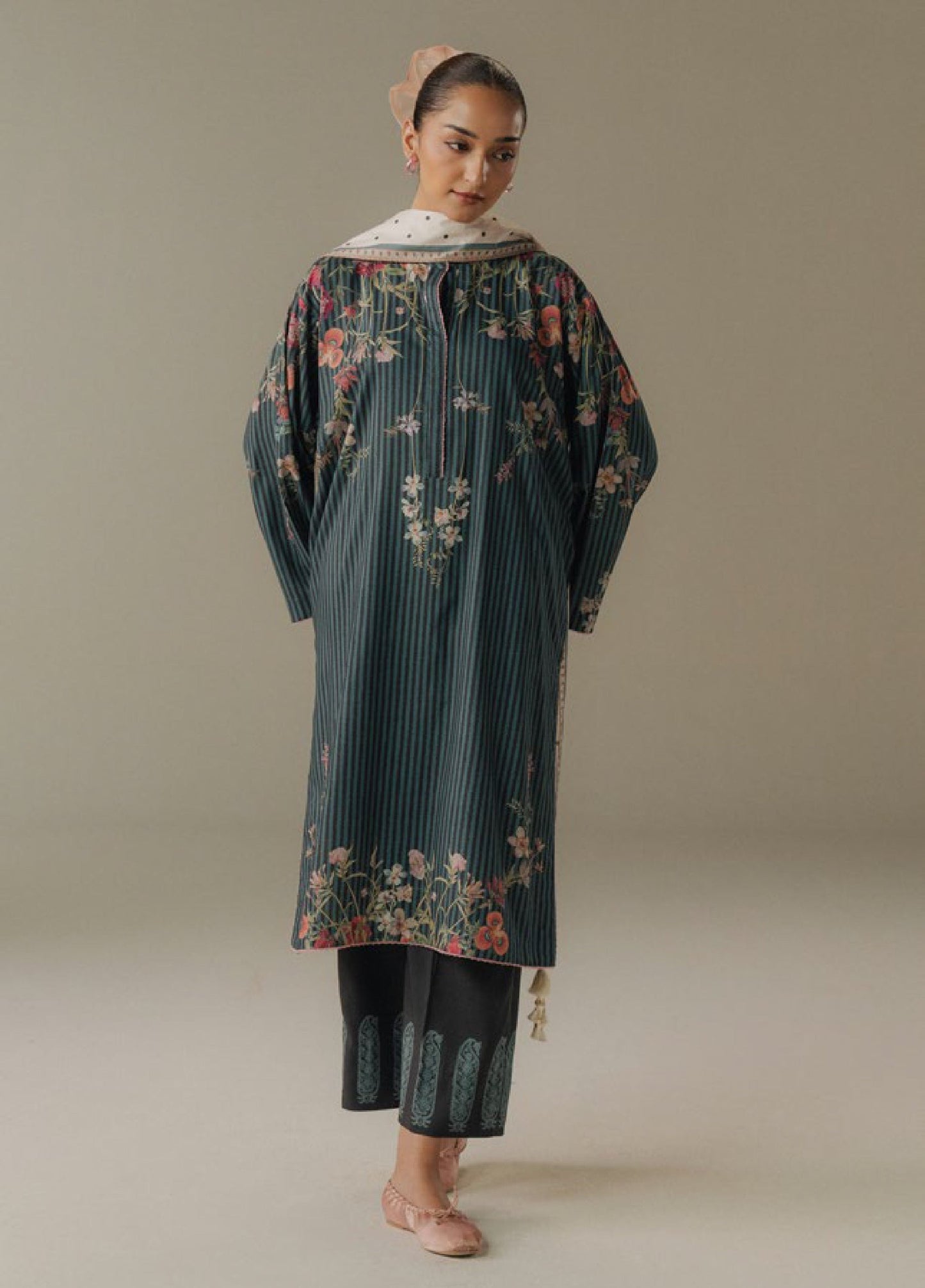 Zara Shahjahan | Coco Prints 25 | Amber Days-1B - Casual Dress - available at Maria Faisal in UK and USA.