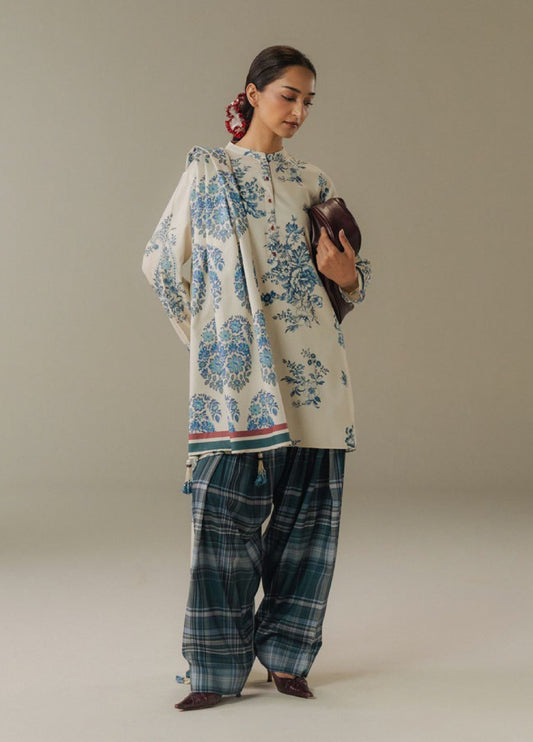 Zara Shahjahan | Coco Prints 25 |Hushed Ember-6A - Casual Dress - available at Maria Faisal in UK and USA.