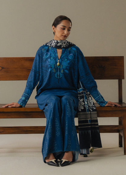 Zara Shahjahan | Coco Prints 25 |Terracotta Sky-9B - Casual Dress - available at Maria Faisal in UK and USA.