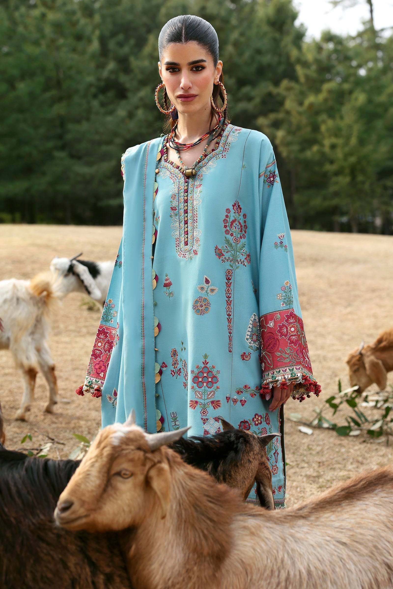 Zaha | Lawn 25 | RHEA (ZL25-14 A) by Maria Faisal - Registered Vendor of : Zaha - type : Ladies Clothes - 100% original wedding dresses
