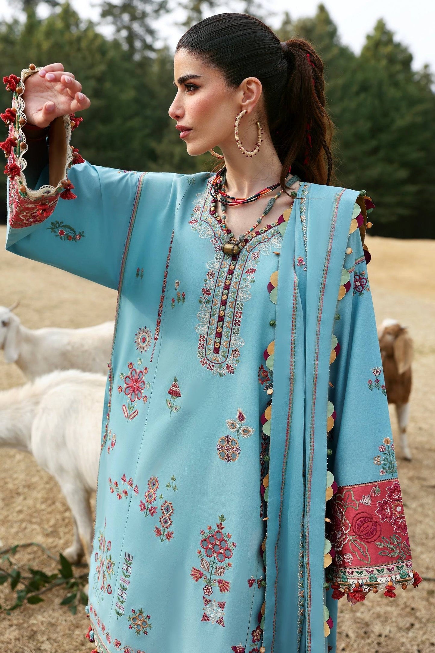 Zaha | Lawn 25 | RHEA (ZL25-14 A) by Maria Faisal - Registered Vendor of : Zaha - type : Ladies Clothes - 100% original wedding dresses