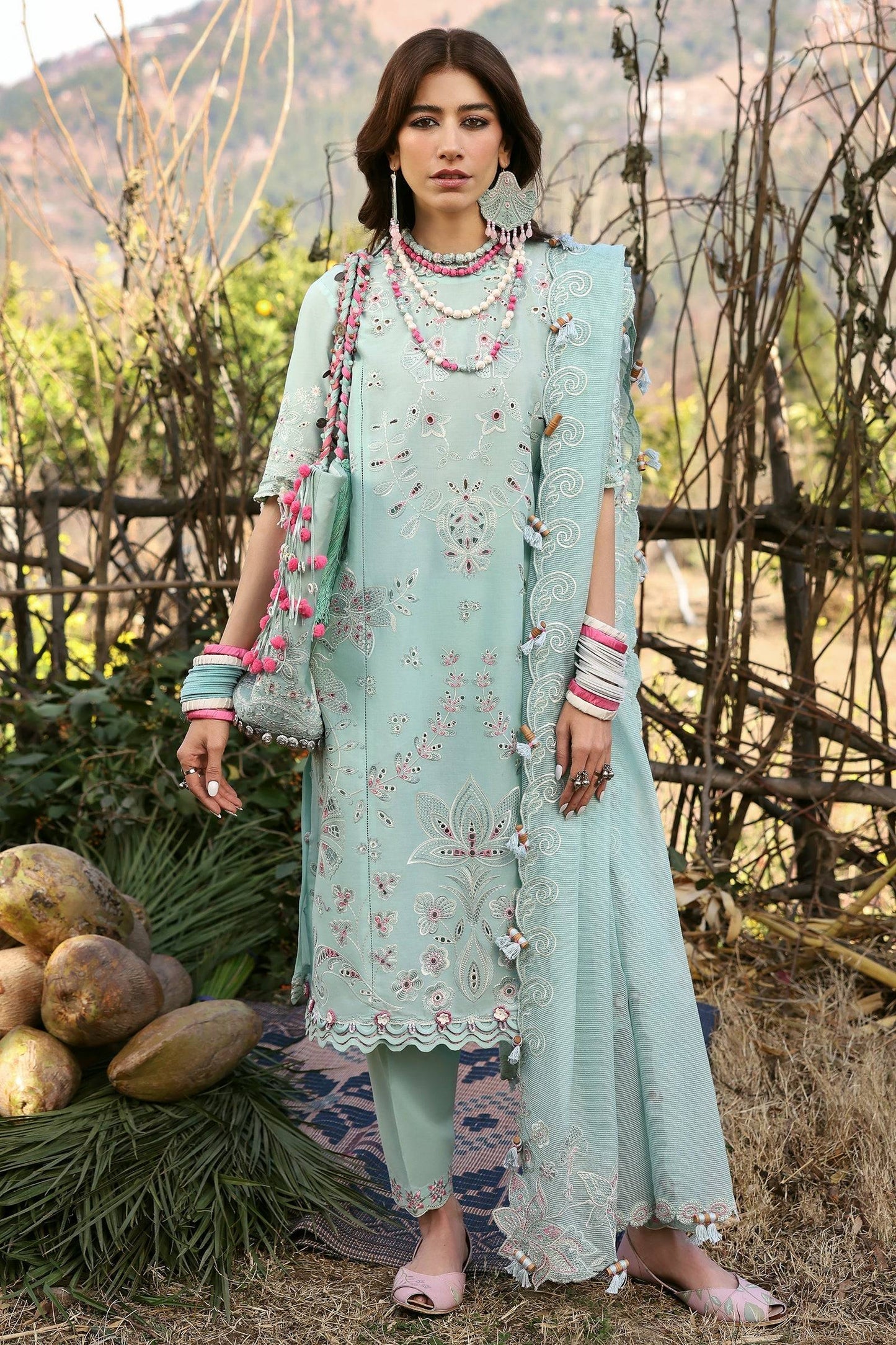 Zaha | Lawn 25 | AABROO (ZL25-05 A) by Maria Faisal - Registered Vendor of : Zaha - type : Ladies Clothes - 100% original wedding dresses