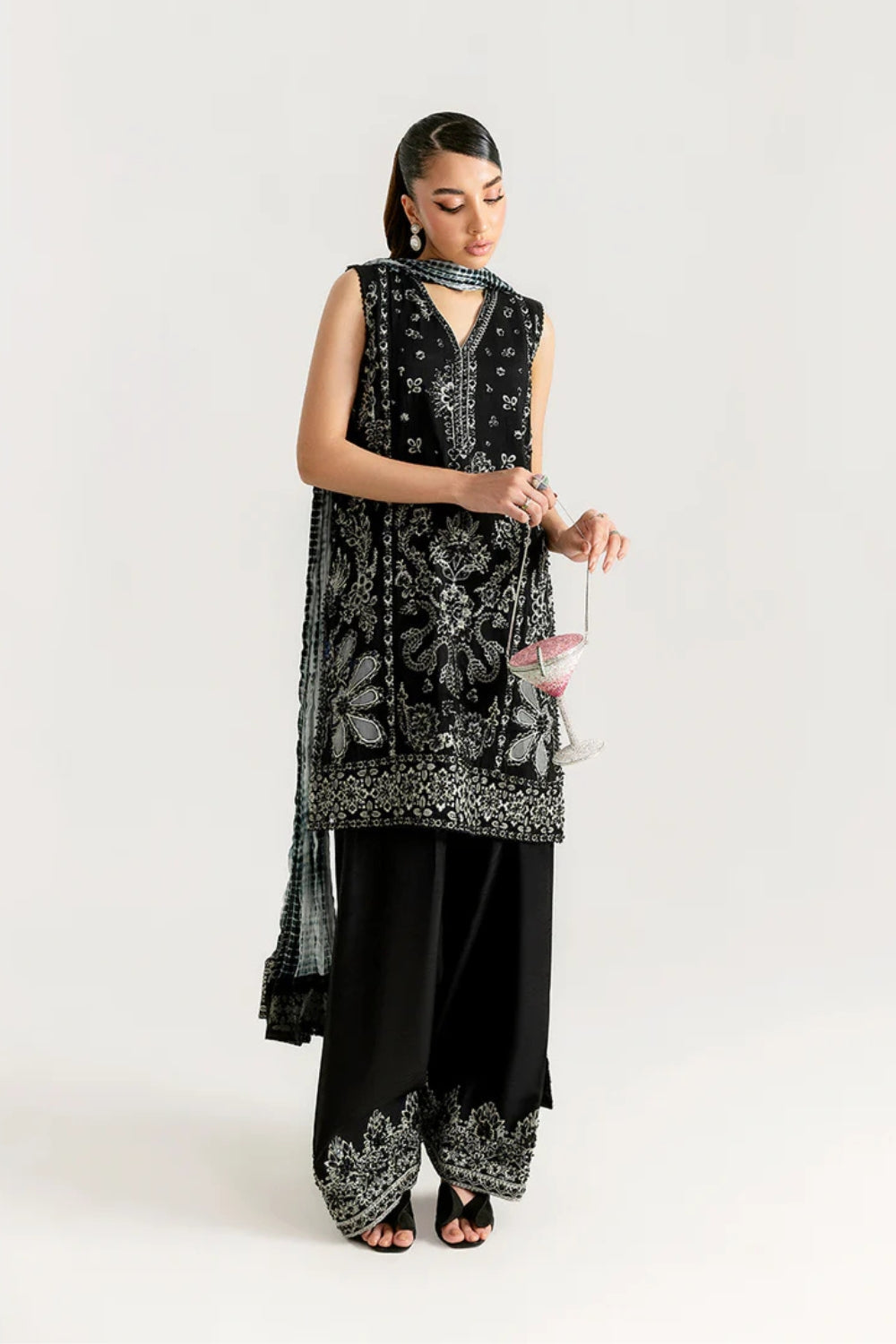 Saira Rizwan | Silk Luxe 26 | MEHER-SRLSP-26-01 - Dress - available at Maria Faisal in UK and USA.