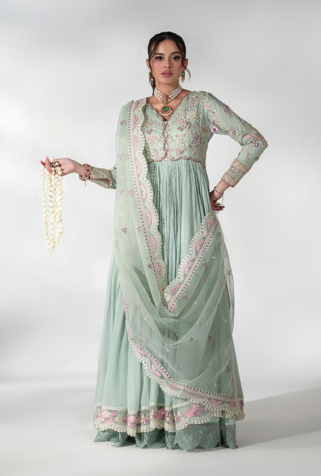 AJR Couture | Luxe Pret 25 | Satin Serenity - Ladies Clothes - Maria Faisal