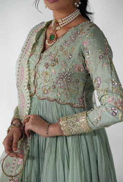 AJR Couture | Luxe Pret 25 | Satin Serenity - Ladies Clothes - Maria Faisal