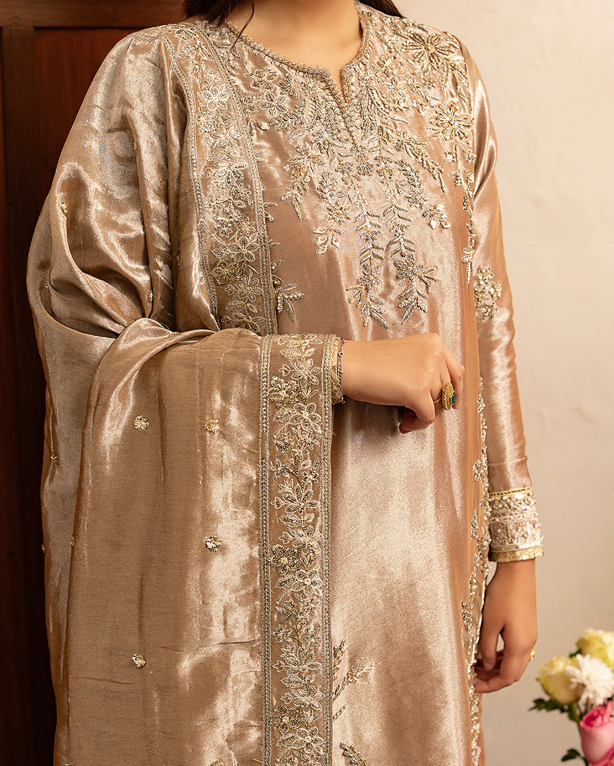Mushq | Sunehri Lama Silk | Uswah - Formal Dress - available at Maria Faisal in UK and USA.