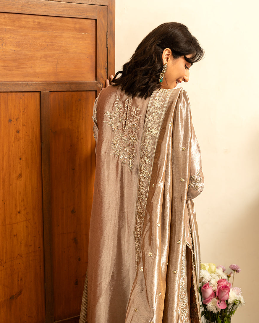 Mushq | Sunehri Lama Silk | Uswah - Formal Dress - available at Maria Faisal in UK and USA.