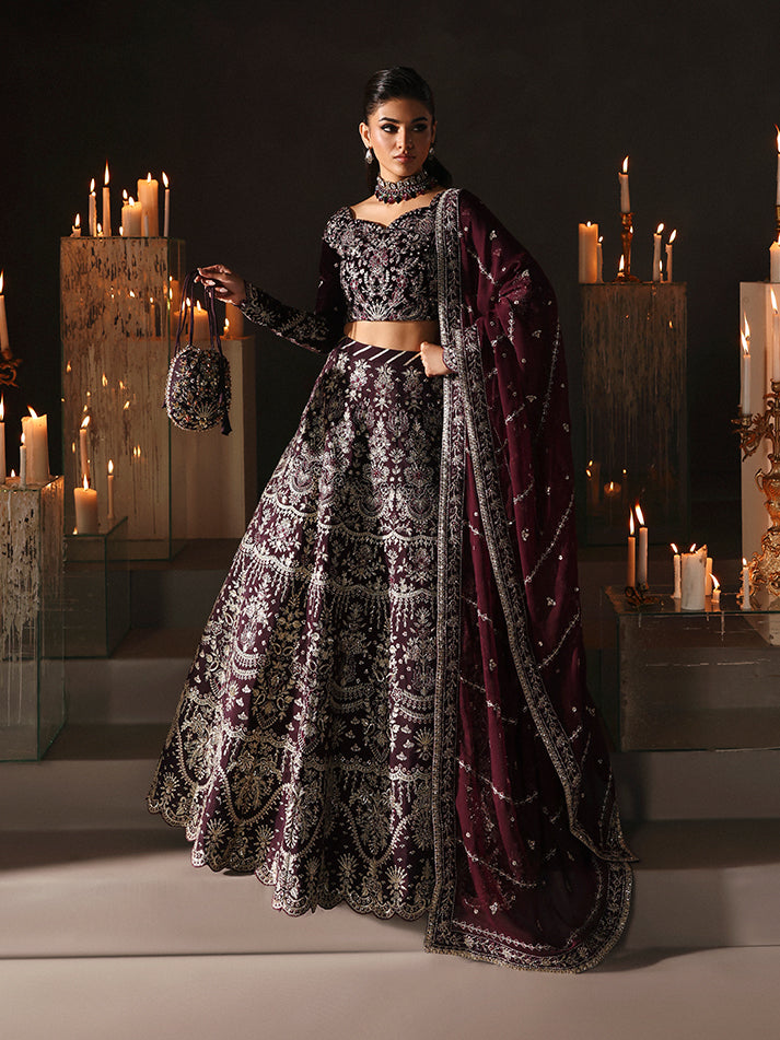 Gulaal | Marais Velvet | CALIRA - Formal Dress - available at Maria Faisal in UK and USA.
