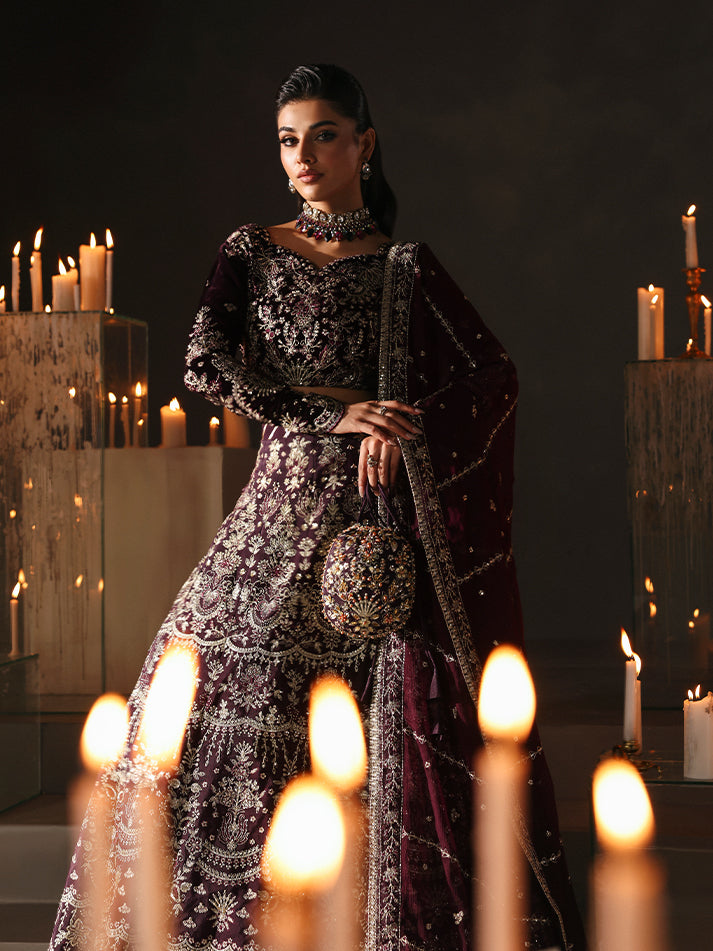 Gulaal | Marais Velvet | CALIRA - Formal Dress - available at Maria Faisal in UK and USA.