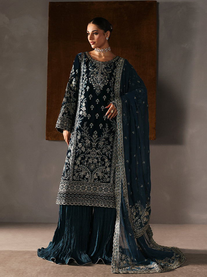 Gulaal | Marais Velvet | MORENA - Formal Dress - available at Maria Faisal in UK and USA.