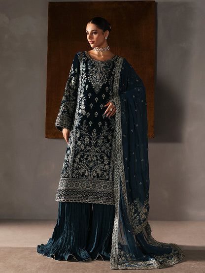 Gulaal | Marais Velvet | MORENA - Formal Dress - available at Maria Faisal in UK and USA.