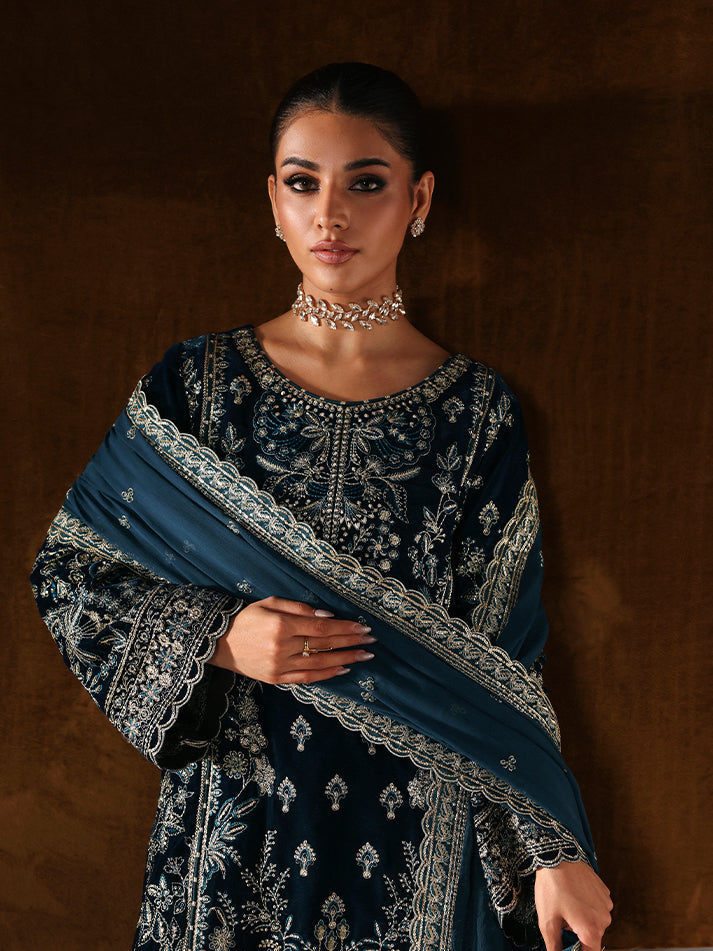 Gulaal | Marais Velvet | MORENA - Formal Dress - available at Maria Faisal in UK and USA.