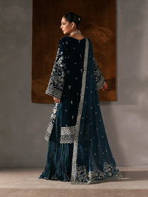 Gulaal | Marais Velvet | MORENA - Formal Dress - available at Maria Faisal in UK and USA.