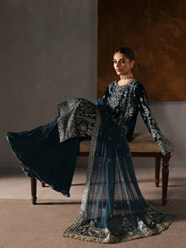 Gulaal | Marais Velvet | MORENA - Formal Dress - available at Maria Faisal in UK and USA.