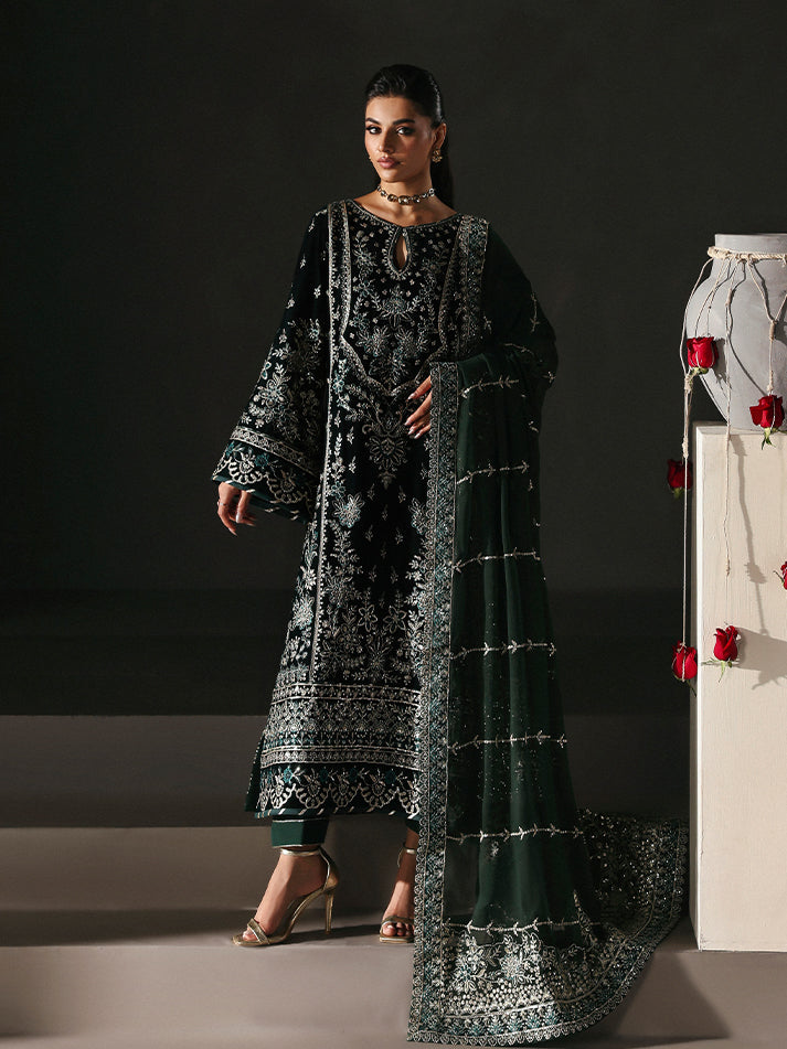 Gulaal | Marais Velvet | EVANA - Formal Dress - available at Maria Faisal in UK and USA.