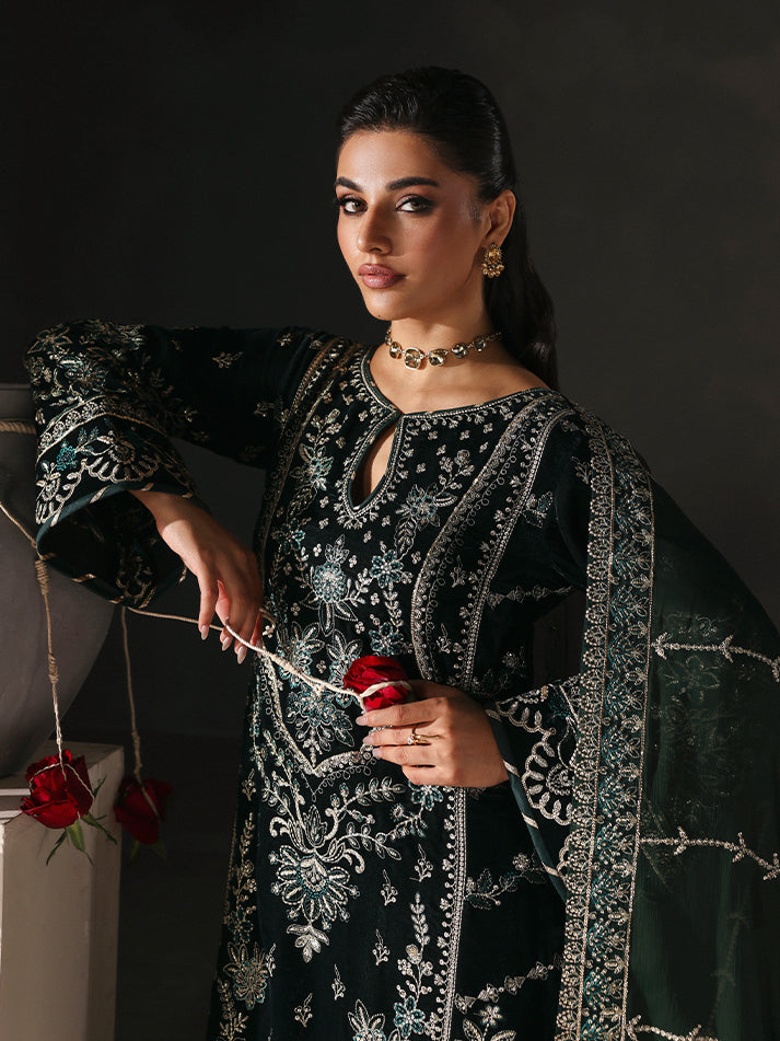 Gulaal | Marais Velvet | EVANA - Formal Dress - available at Maria Faisal in UK and USA.