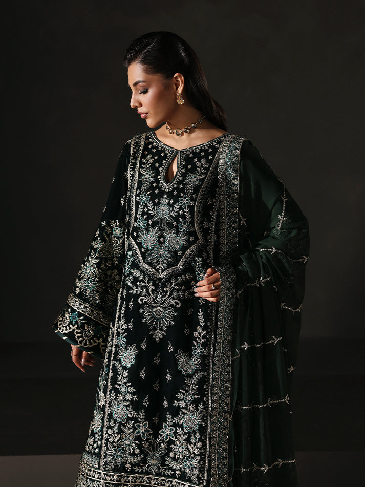 Gulaal | Marais Velvet | EVANA - Formal Dress - available at Maria Faisal in UK and USA.