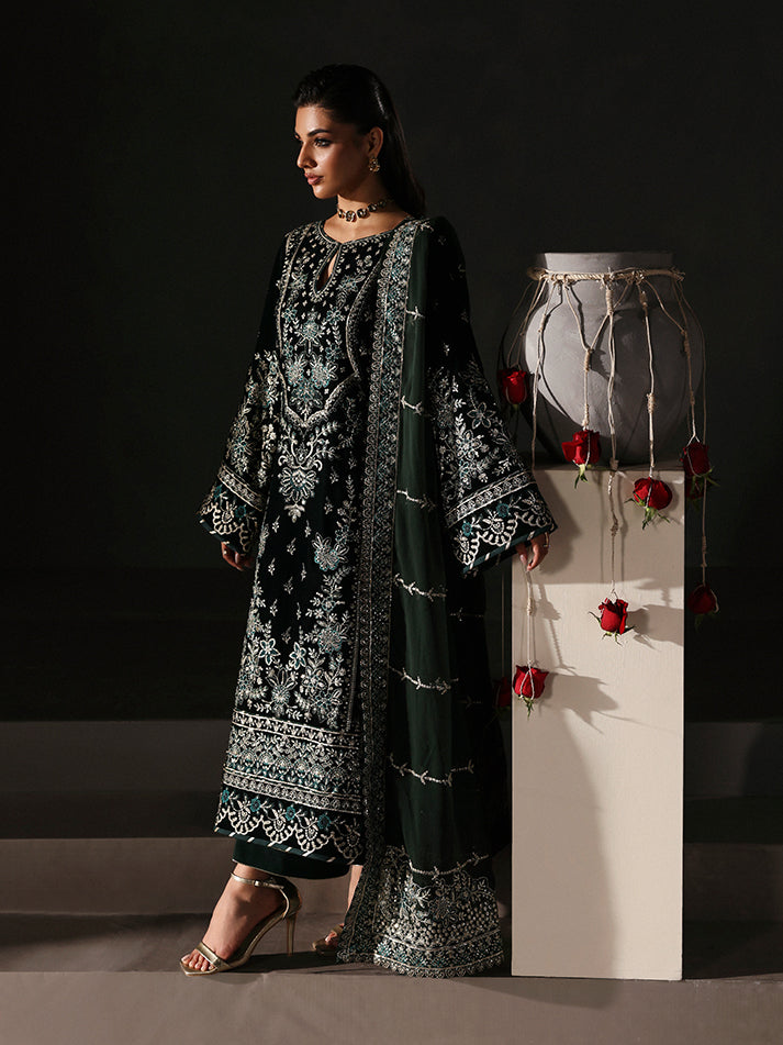 Gulaal | Marais Velvet | EVANA - Formal Dress - available at Maria Faisal in UK and USA.