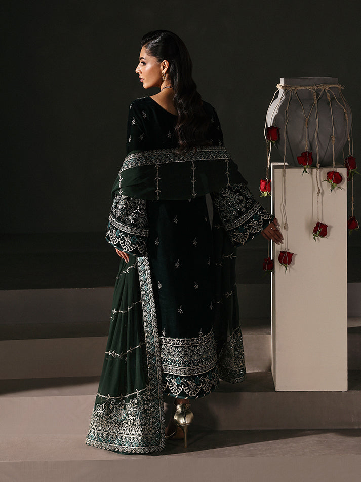 Gulaal | Marais Velvet | EVANA - Formal Dress - available at Maria Faisal in UK and USA.