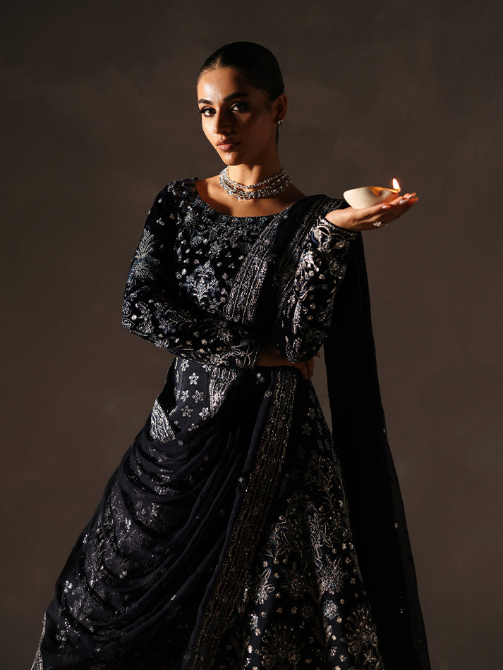 Gulaal | Marais Velvet | ARDORA - Formal Dress - available at Maria Faisal in UK and USA.