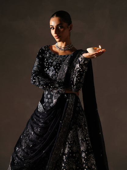 Gulaal | Marais Velvet | ARDORA - Formal Dress - available at Maria Faisal in UK and USA.