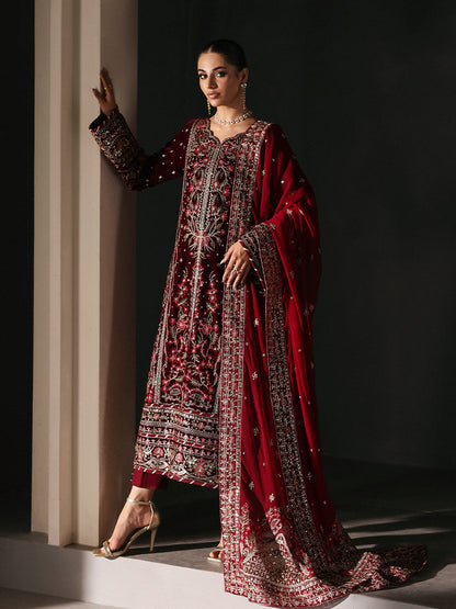 Gulaal | Marais Velvet | VELA - Formal Dress - available at Maria Faisal in UK and USA.