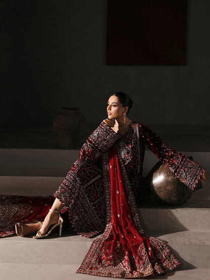 Gulaal | Marais Velvet | VELA - Formal Dress - available at Maria Faisal in UK and USA.
