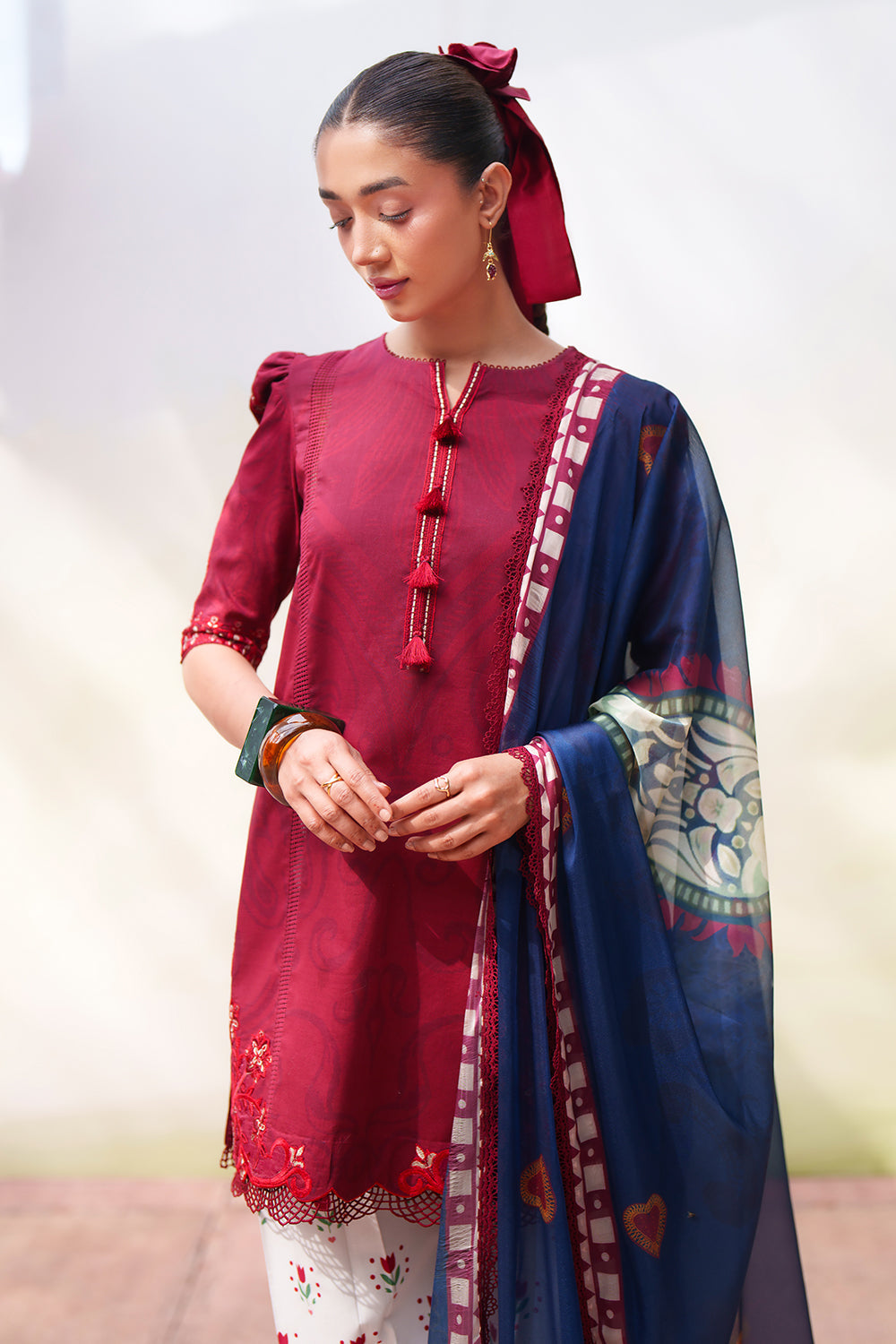 Saira Rizwan | Laanem SS 26 | ELOWEN-B - SRL26-08 - Luxury Dress - available at Maria Faisal in UK and USA.