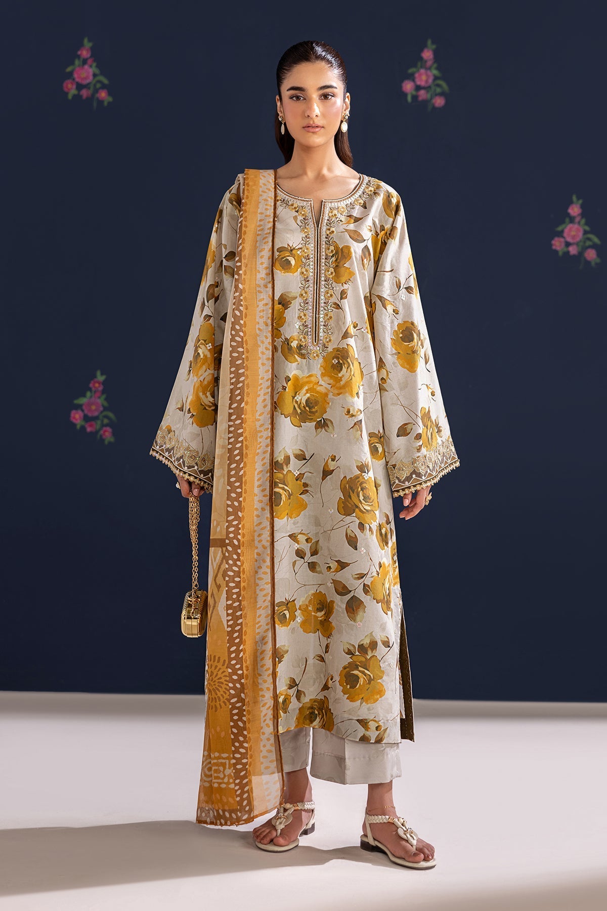 Baroque | Luxury Summer Pret | UF-4462 - Luxury Dress - available at Maria Faisal in UK and USA.
