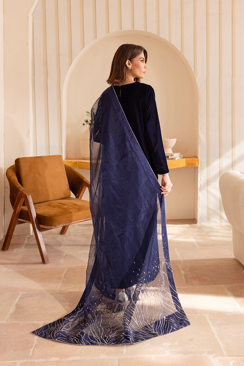 Vanya | Velvet Formals 24 |  KV-50 - Designer Dress with Intricate embroidery and embellishments. Shop elegent wedding dress at Maria Faisal.