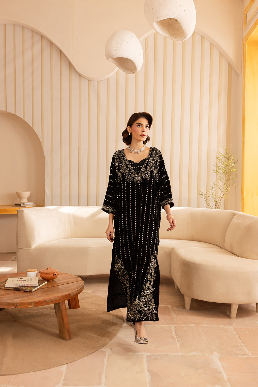 Vanya | Velvet Formals 24 |  KV-53 - Designer Dress with Intricate embroidery and embellishments. Shop elegent wedding dress at Maria Faisal.